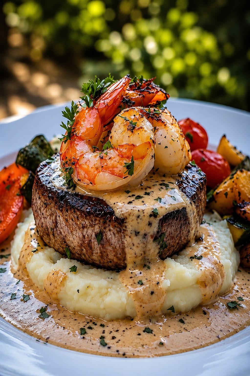 Grilled steak with garlic butter